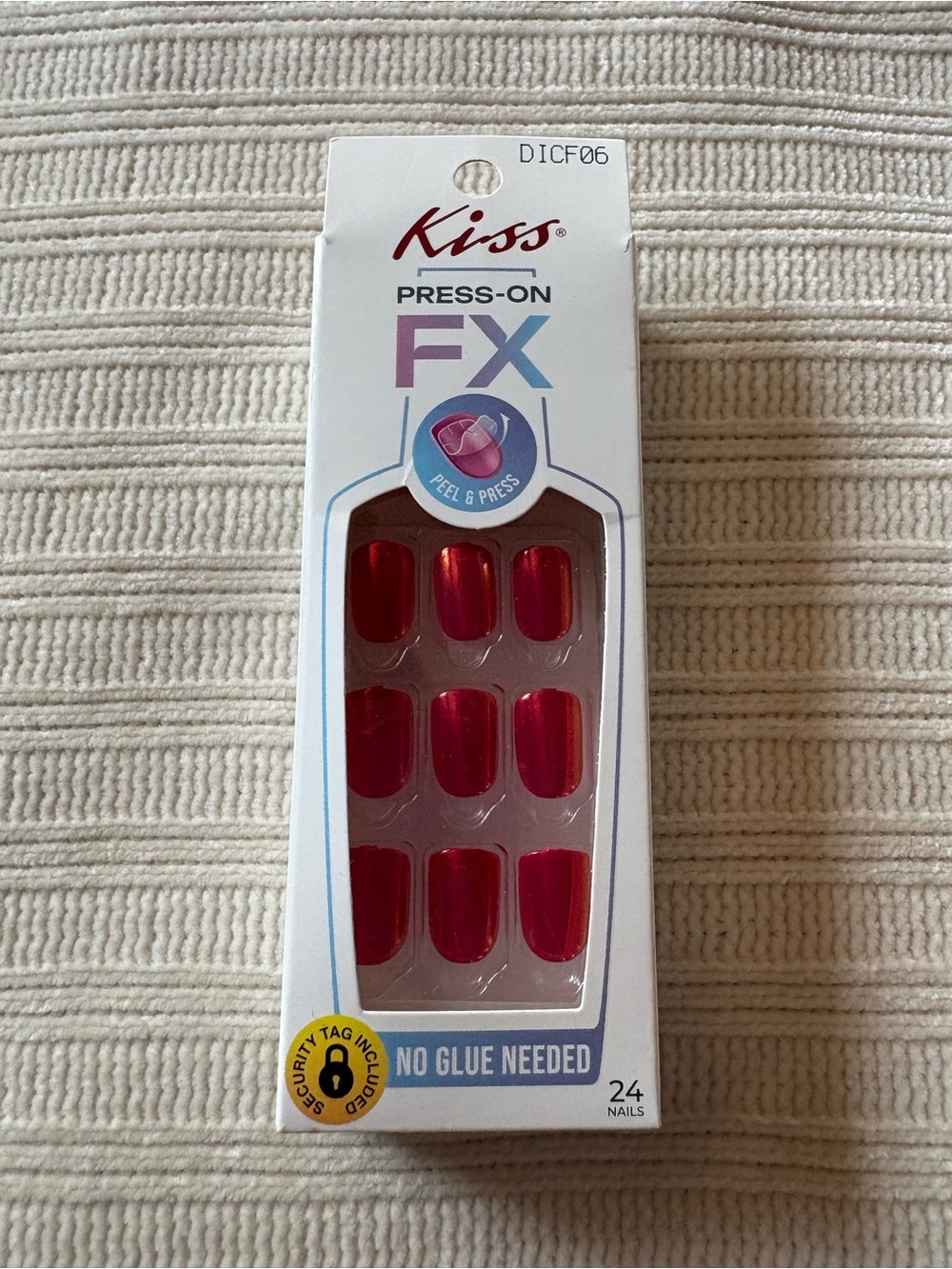 Kiss Press-On FX Shimmering Red/Cherry Nails - 24 Pack